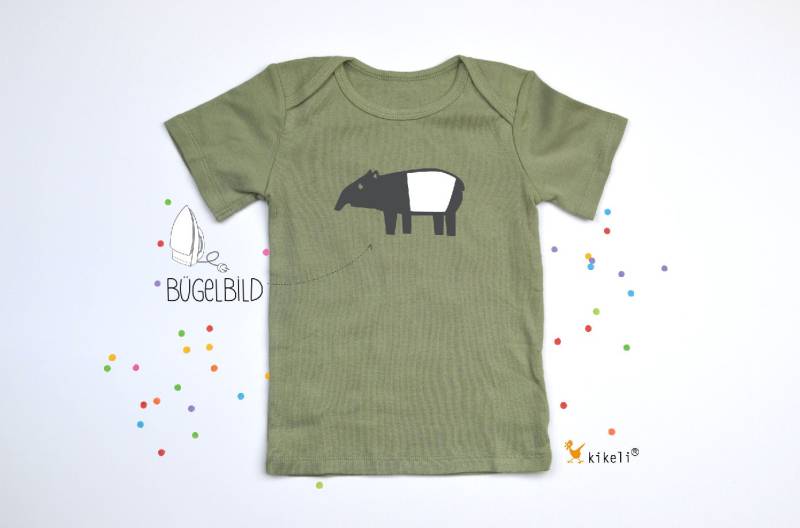 Tapir Bügelbild Aufbügler Applikation Sticker Textilaufkleber Tiermotiv Flockfolie Diy Kinder T-Shirt von kikelishop