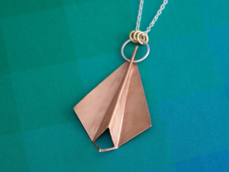 Origami Anhänger Halskette, Gefaltet von kikibyKV