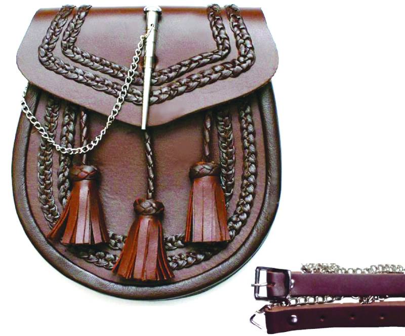 Maestro Echtleder Sporran-Erstklassiges Echtes Leder-Hand Geflochtener Rundum-Drop-Pin-Verschluss Maestro Echtleder Sporran-Erstklassiges Echtes Leder-Hand Geflochtener Rundum-Drop-Pin-Verschluss von kiltartisan