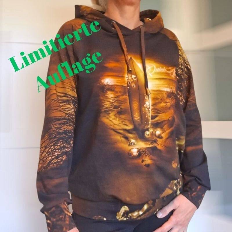 Hoodie Maritim Mit Bernsteinfarbenen Akzenten Gr 40/Ostsee Pullover Leuchtturm /Hoodie Damen Kapuzenpullover von kilunikat