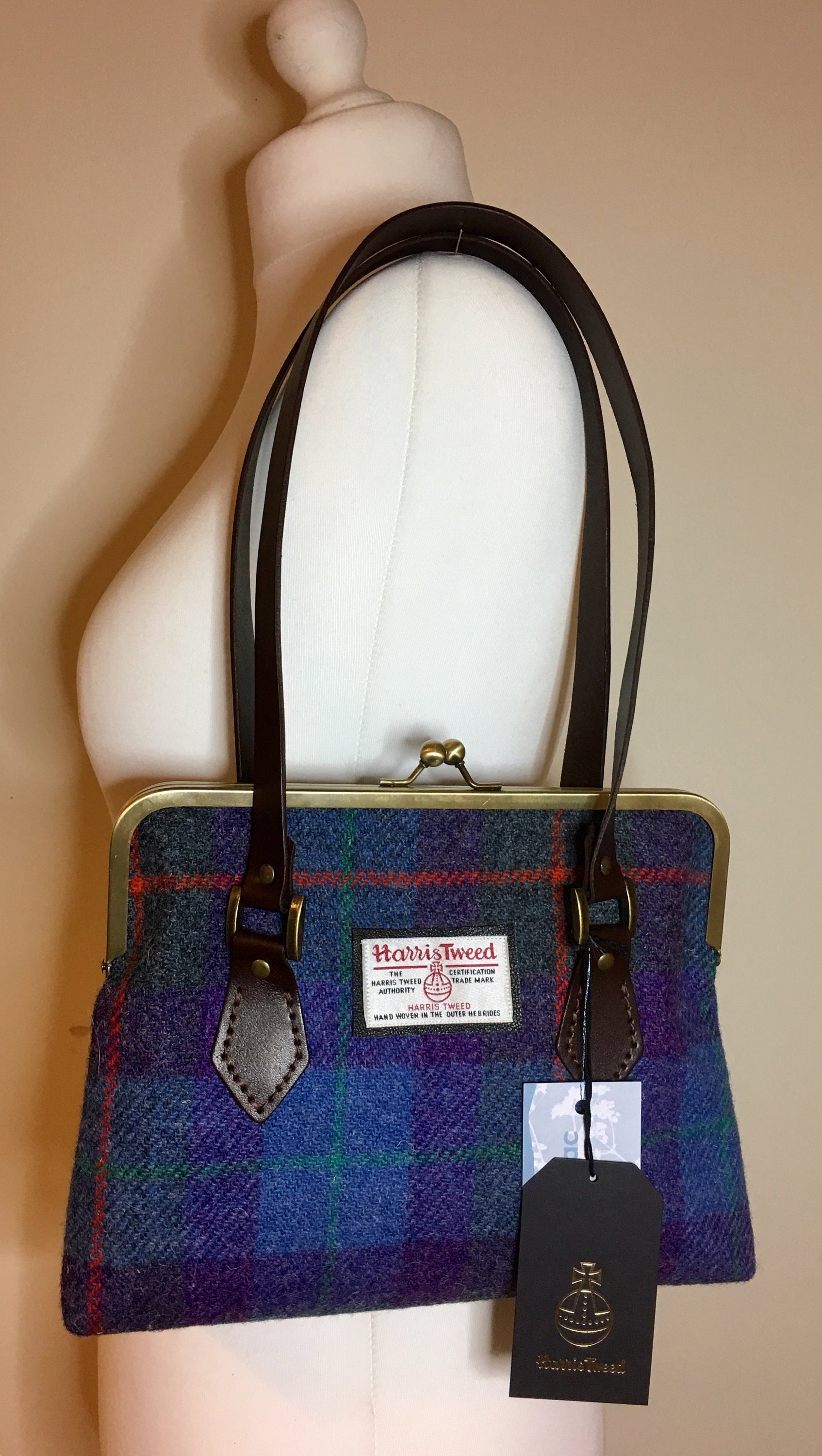 Harris Tweed Check Handtasche Mit Kunststoffgriffen Harris Tweed Check Handtasche Mit Kunststoffgriffen von kimberleymac