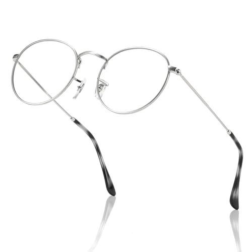 kimorn Blue Light Blocking Glasses,Anti Eyestrain & UV Protection, Round Frame Glasses for Women and Men (Schwarz) von kimorn