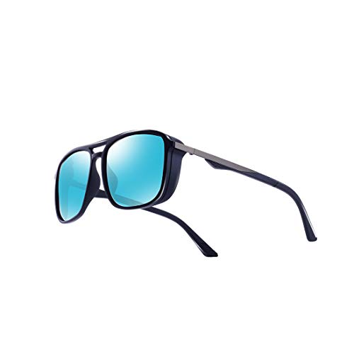 kimorn Polarisiert Sonnenbrille Für Herren Quadratischer Rahmen Unisex Outdoor Sportbrille Klassisch K0623 (Matt-Blau&Blau) von kimorn