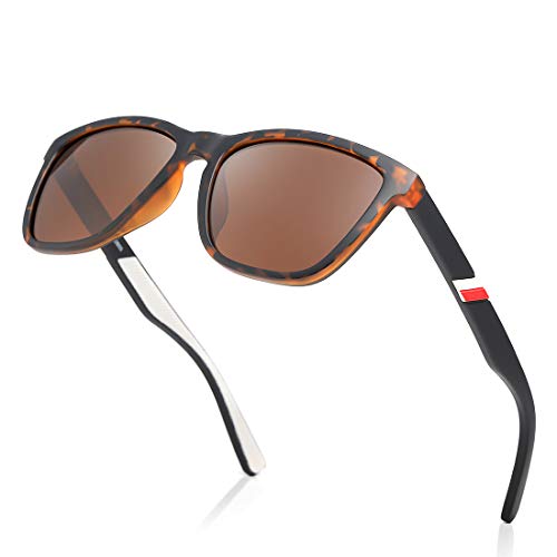 kimorn Polarisiert Sonnenbrille für Damen Herren TR90 Rahmen Klassische Retro-Brille K0800 (Schildpatt) von kimorn