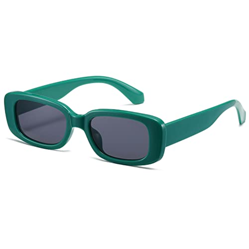 kimorn Rechteckig Sonnenbrillen für Damen Herren Trendige Retro Mode Brille 90er Vintage modisch UV 400 Schutz Quadratischer Rahmen K1200 von kimorn