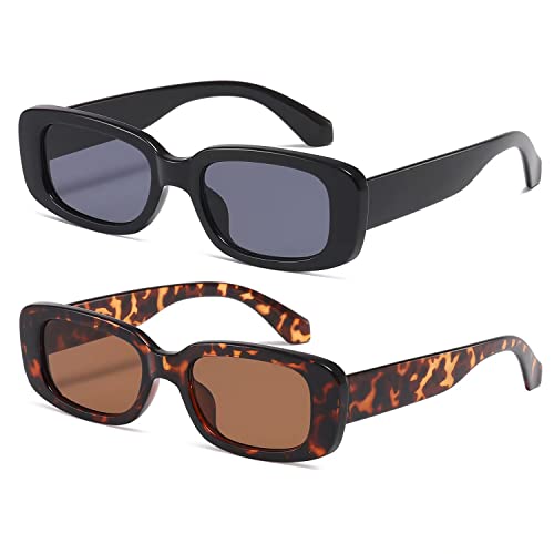 kimorn Rechteckig Sonnenbrillen für Damen Herren Trendige Retro Mode Brille 90er Vintage modisch UV 400 Schutz Quadratischer Rahmen K1200 von kimorn