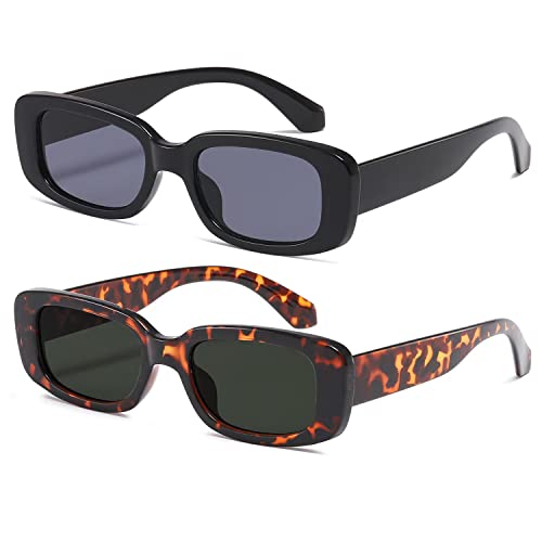 kimorn Rechteckig Sonnenbrillen für Damen Herren Trendige Retro Mode Brille 90er Vintage modisch UV 400 Schutz Quadratischer Rahmen K1200 von kimorn