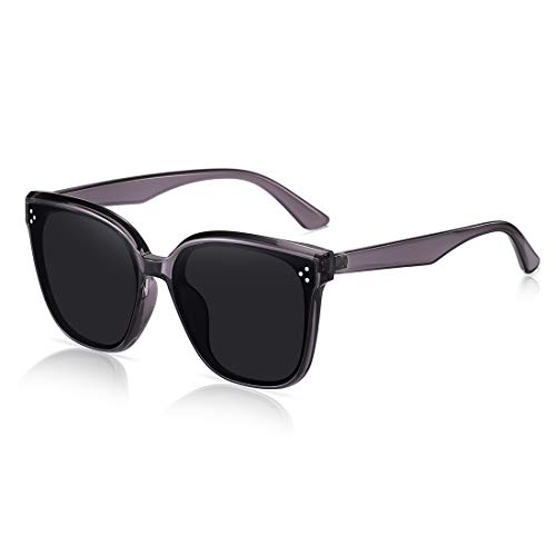 kimorn Sonnenbrille Für Frauen Übergroßer Rahmen Nylonlinse Unisex Outdoor Klassische Brille K0967 (Transparentes Grau) von kimorn