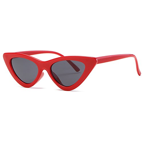 kimorn Sonnenbrillen für Damen Metallscharniere Clout Goggles Sonne Gläser K0566 (Rot&Schwarz) von kimorn