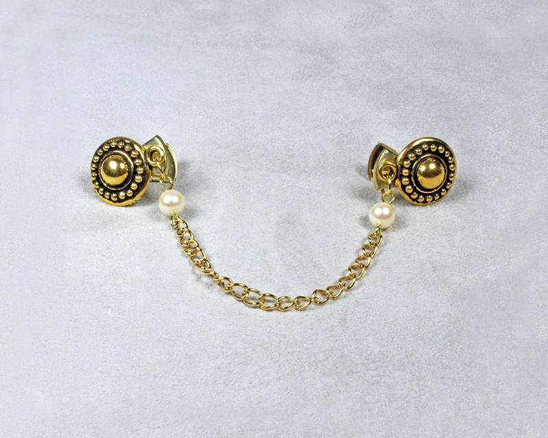 Gold Kette & Creme Perle Pullover Clip Gold Kette & Creme Perle Pullover Clip von kimsbling