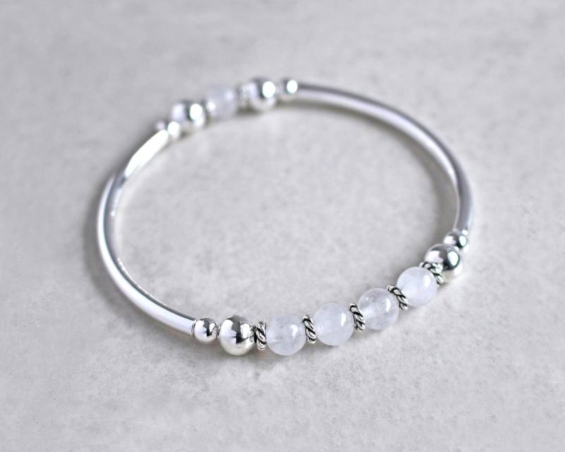 Weißes Achat Stretch Armband Weißes Achat Stretch Armband von kimsbling