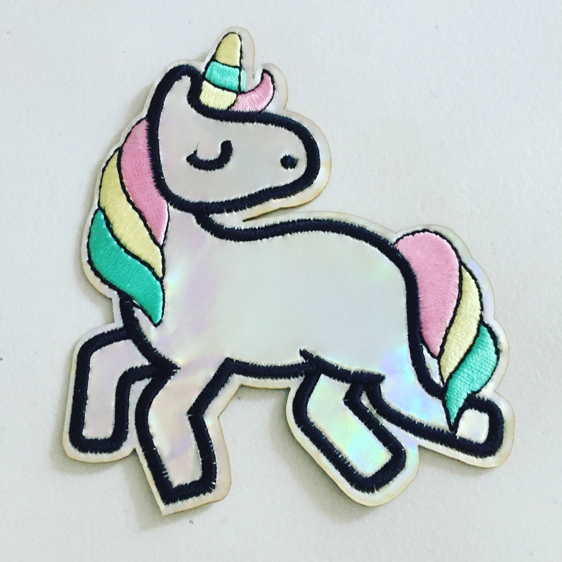 Schillerndes Einhorn Aufnäher Aufbügelbare Applikation von kindersticker