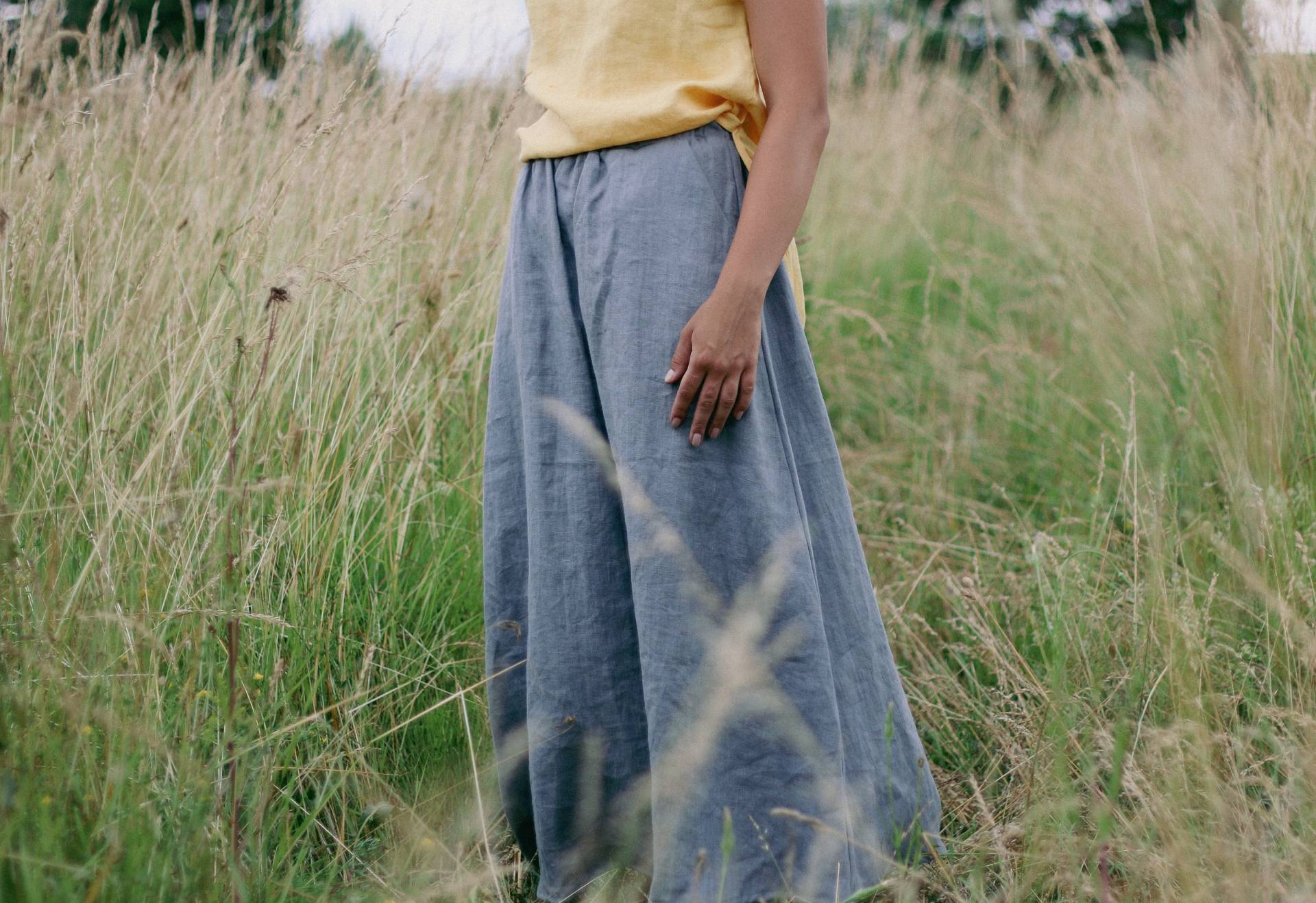 Sale/Bereit M Größe, Langer Leinenrock Elza, Leinenrock, Leinen Maxirock, Boho Frauenrock, Sommerrock von kindlyLinen