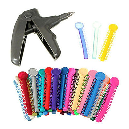 Kieferorthopädische Ligatur-Bänder, Elastomer-O-Ringe, Klammern, Gummibänder, 1040 Stück (zufällige Farbe) von king-dental