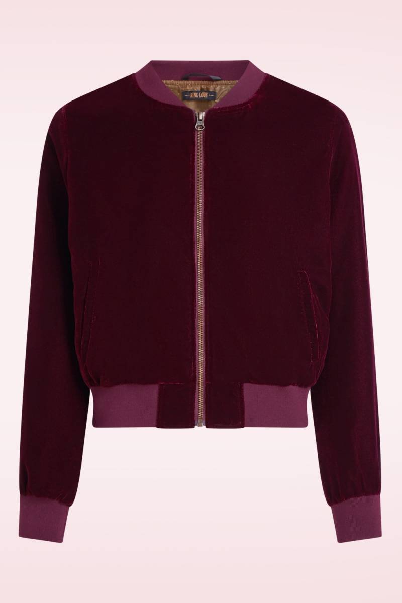 Bessie Gamine Samt-Bomberjacke in Bordeauxrot Bessie Gamine Samt-Bomberjacke in Bordeauxrot von king louie
