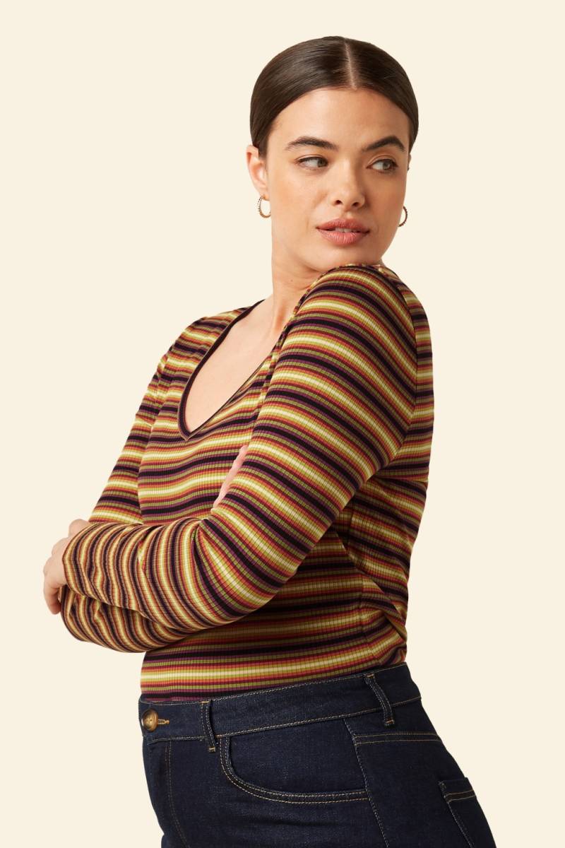 Carice Eira Streifen V-Ausschnitt Top in Multi Carice Eira Streifen V-Ausschnitt Top in Multi von king louie
