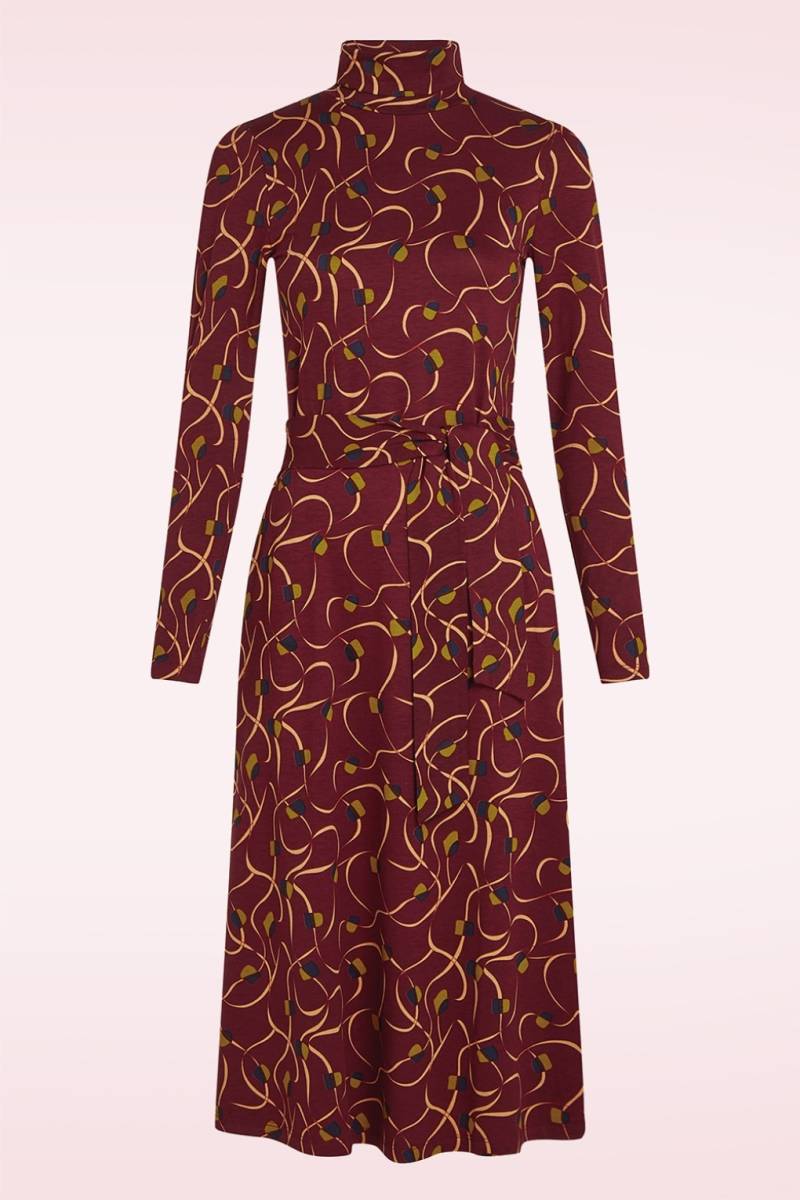 Rollkragen Boogie Kleid in Cabernetrot. von king louie