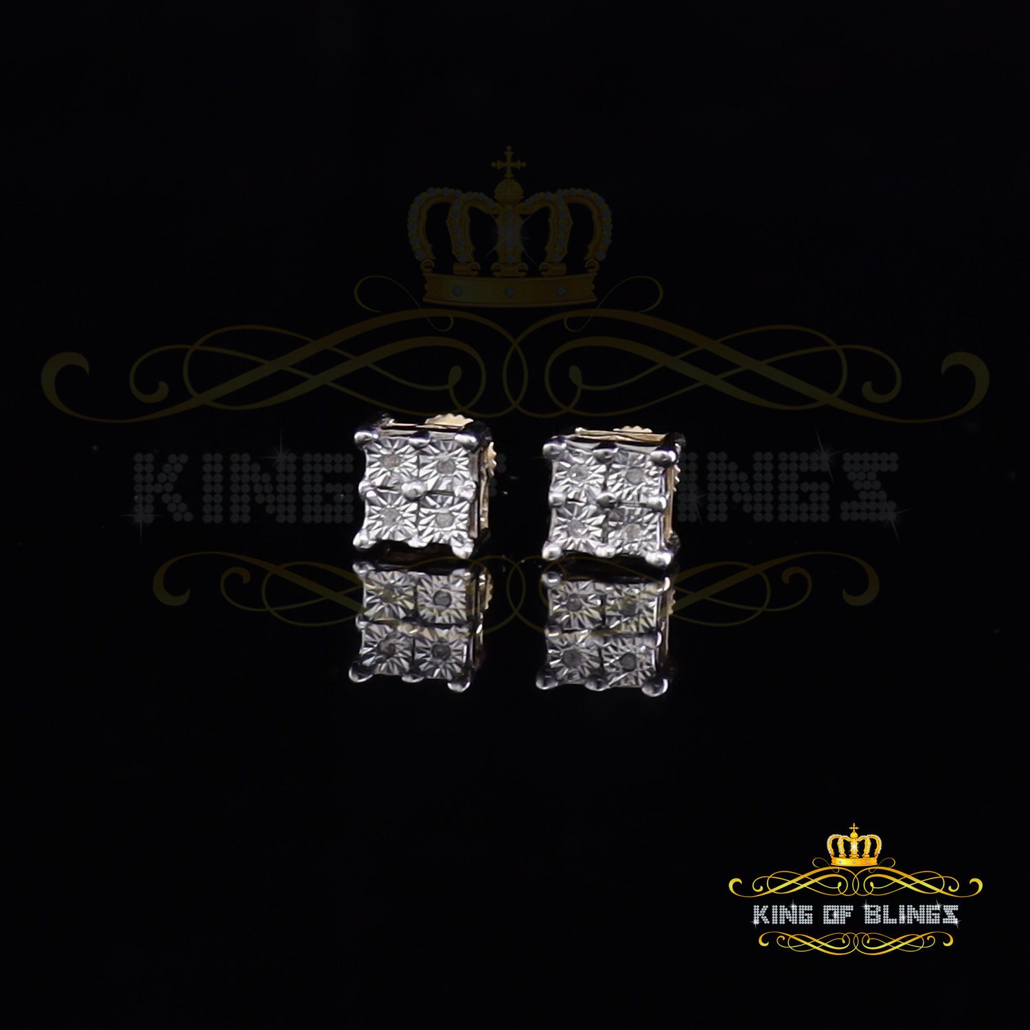 Silver Iced Out 0.03Ct Hip Hop Men/ Women Diamond Stud Earring Sterling von kingofblingsDesigns