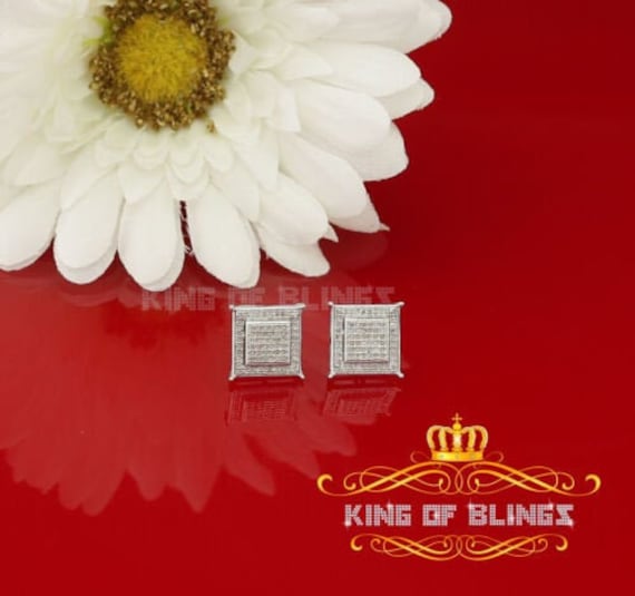 Silver Iced Out 0.36Ct Hip Hop Men/ Women Diamond Stud Earring Sterling von kingofblingsDesigns