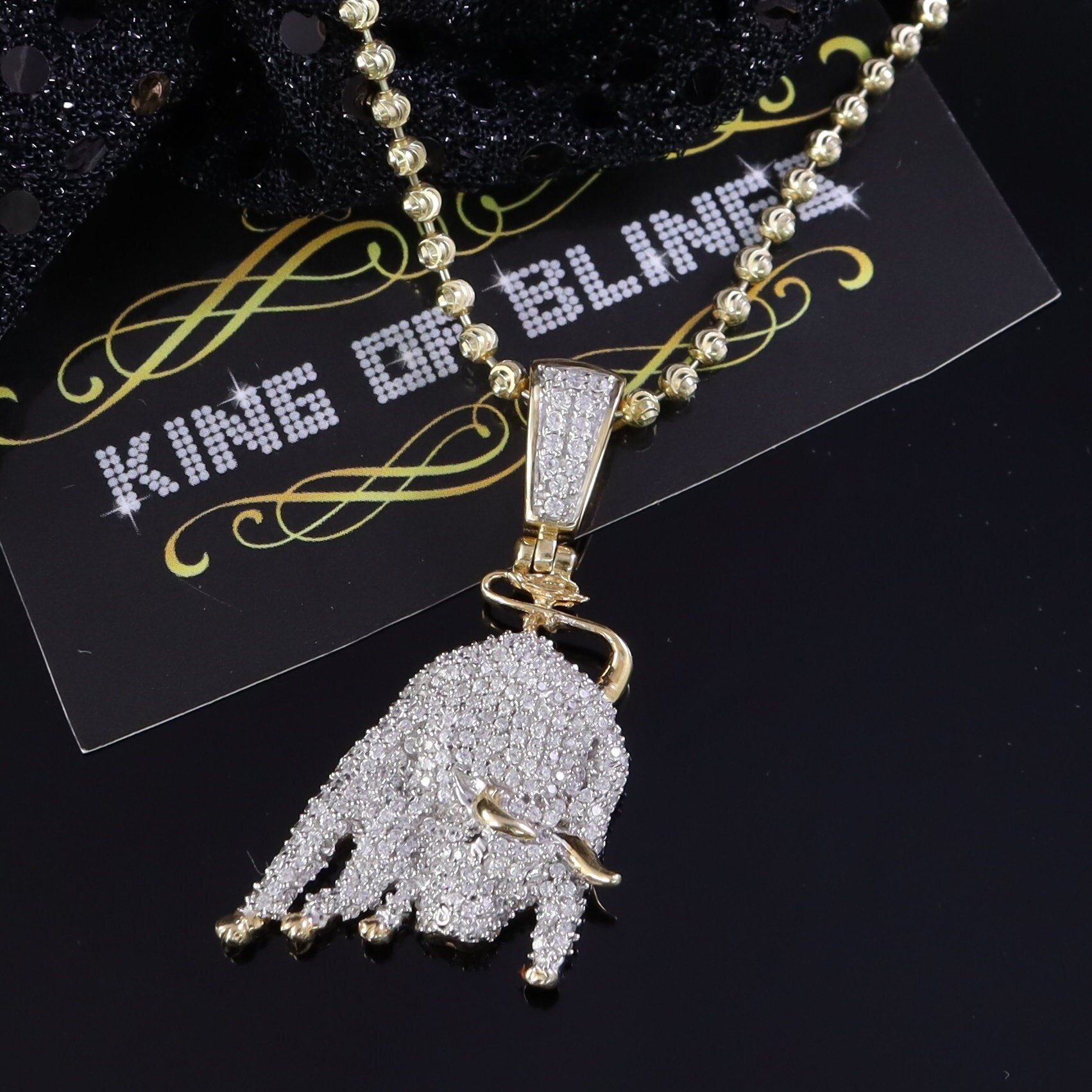 Yellow 925 Sterling Silver Fashion Ox Necklance Pendant 3.32Ct Cubic Zirconia von kingofblingsDesigns