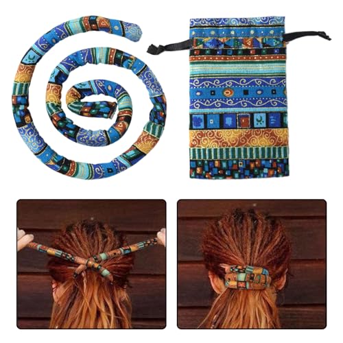 Spiral Lock Haarbinde Dreadlock Zubehör Pferdeschwanz Halter Lockige Haarhalter Biegbare Spiral Lock Hair Tie für Frauen und Männer, Blau von kingsea