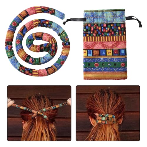 Spiral Lock Haarbinde Dreadlock Zubehör Pferdeschwanz Halter Lockige Haarhalter Biegbare Spiral Lock Hair Tie für Frauen und Männer, Bunte von kingsea