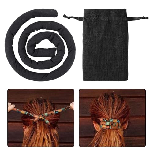 Spiral Lock Haarbinde Dreadlock Zubehör Pferdeschwanz Halter Lockige Haarhalter Biegbare Spiral Lock Hair Tie für Frauen und Männer, Schwarz von kingsea