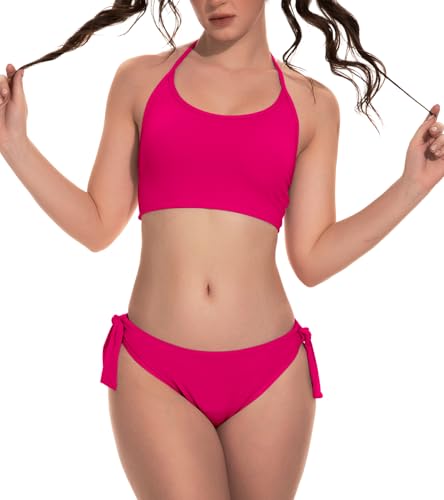kiniswim Damen Periode Badeanzug Menstruations Swimsuit Leakproof Zwei Teiliger Swimwear für Teen Mädchen Rosa XS von kiniswim