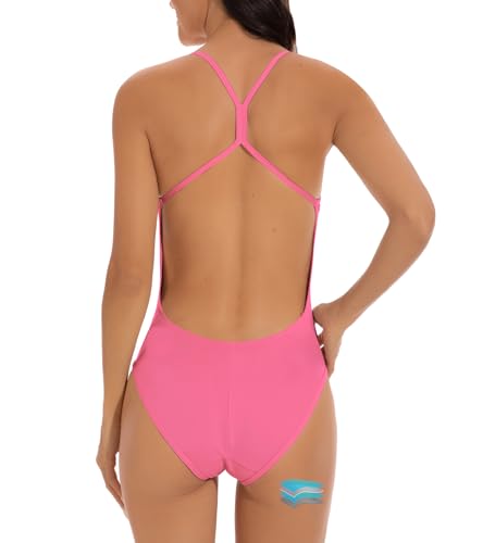 kiniswim Damen Periode Badehose Period Swimwear Menstruations Leakproof Einteilig Badeanzug für Teen Mädchen Rosa L von kiniswim