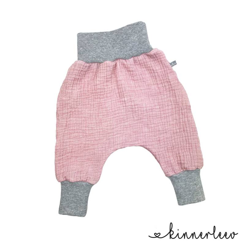 Baby Pumphose Musselin Hellrosa-Meliert Sommerhose, Babyhose Mädchen von kinnerleev