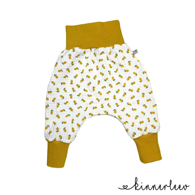 Baby-Pumphose Musselin Zitrone Sommerhose Babyshorts Lang Und Kurz von kinnerleev