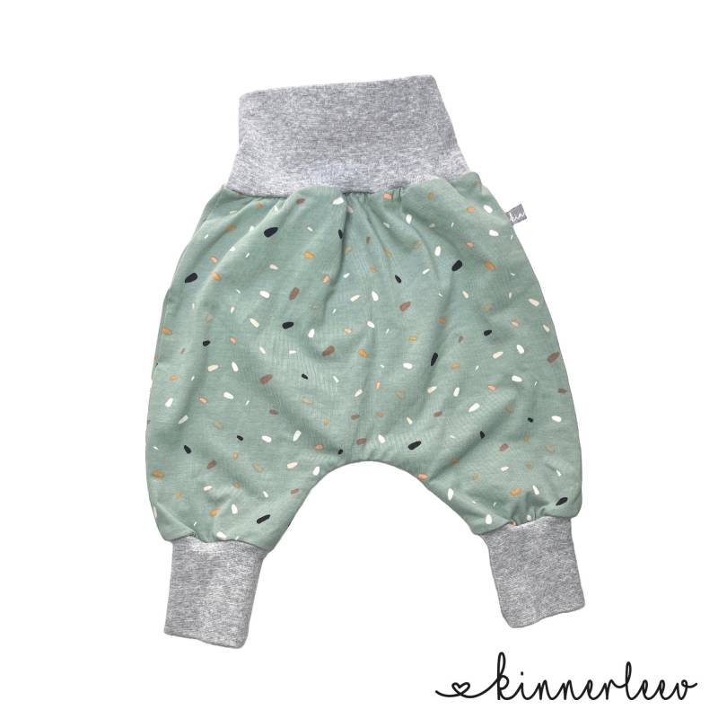 Baby-Pumphose Terrazzo Mint Babyhose Jersey Junge Mädchen von kinnerleev