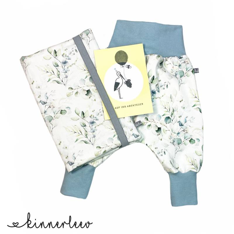 Babygeschenk Wickeltasche + Pumphose Eukalyptus Windeltasche Babyparty von kinnerleev