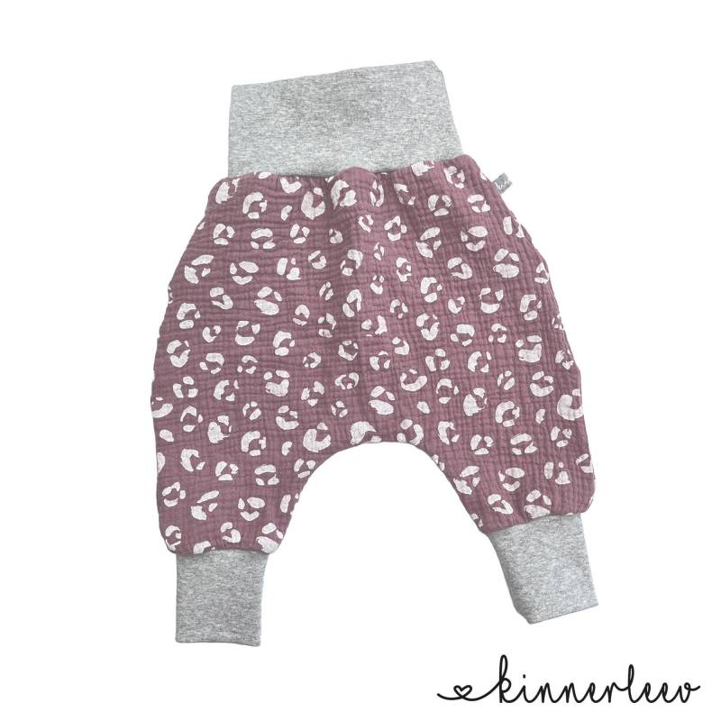 Babyhose Musselin Leo Mauve Pumphose, Sommerhose, Mädchen, Junge von kinnerleev