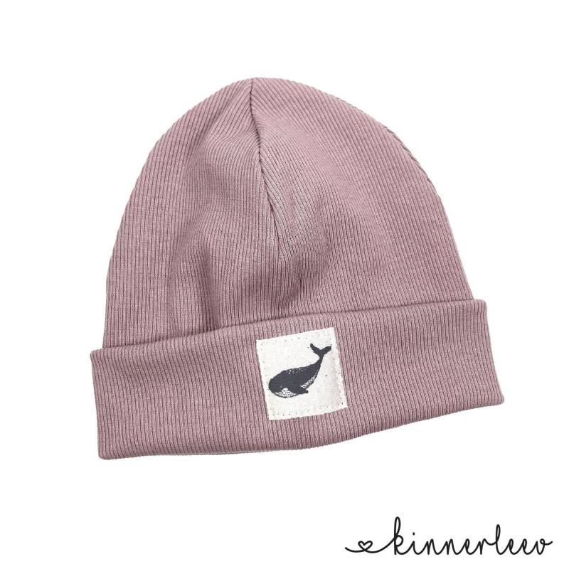Beanie Mütze Altrosa Rib Wal Hipster Baby Kinder Mädchen von kinnerleev