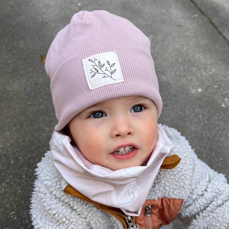 Beanie Mütze Altrosa Rib Zweig Hipster Baby Kinder Mädchen von kinnerleev