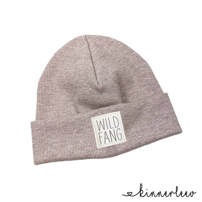 Beanie Mütze Beige-Meliert Rib Wildfang Hipster Baby Kinder Mädchen Junge von kinnerleev
