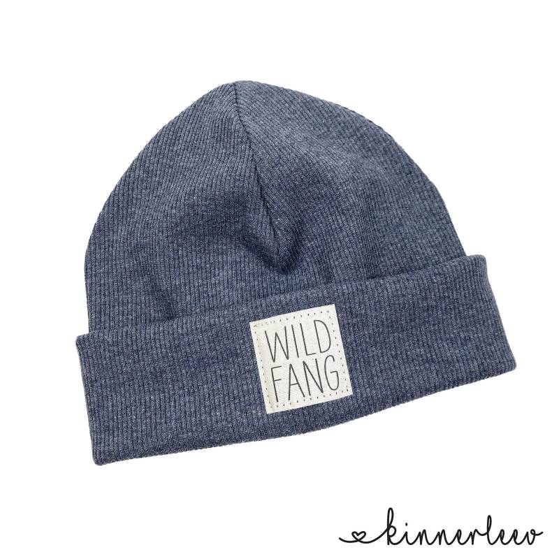 Beanie Mütze Blau-Meliert Rib Wildfang Hipster Baby Kinder Mädchen Junge von kinnerleev
