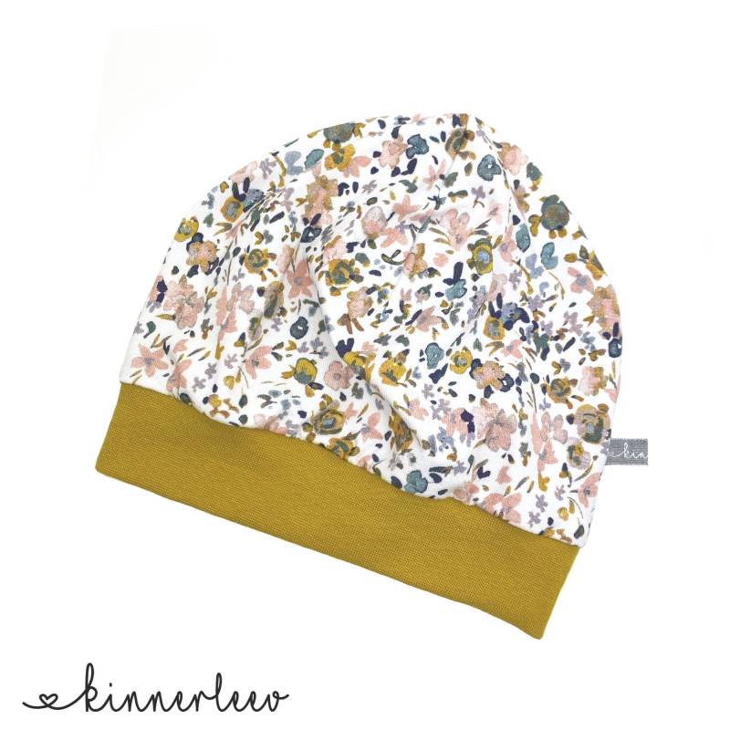 Beanie Mütze Blumenmeer Gelb Baby Kinder Mädchen Jersey Beanie Mütze Blumenmeer Gelb Baby Kinder Mädchen Jersey von kinnerleev