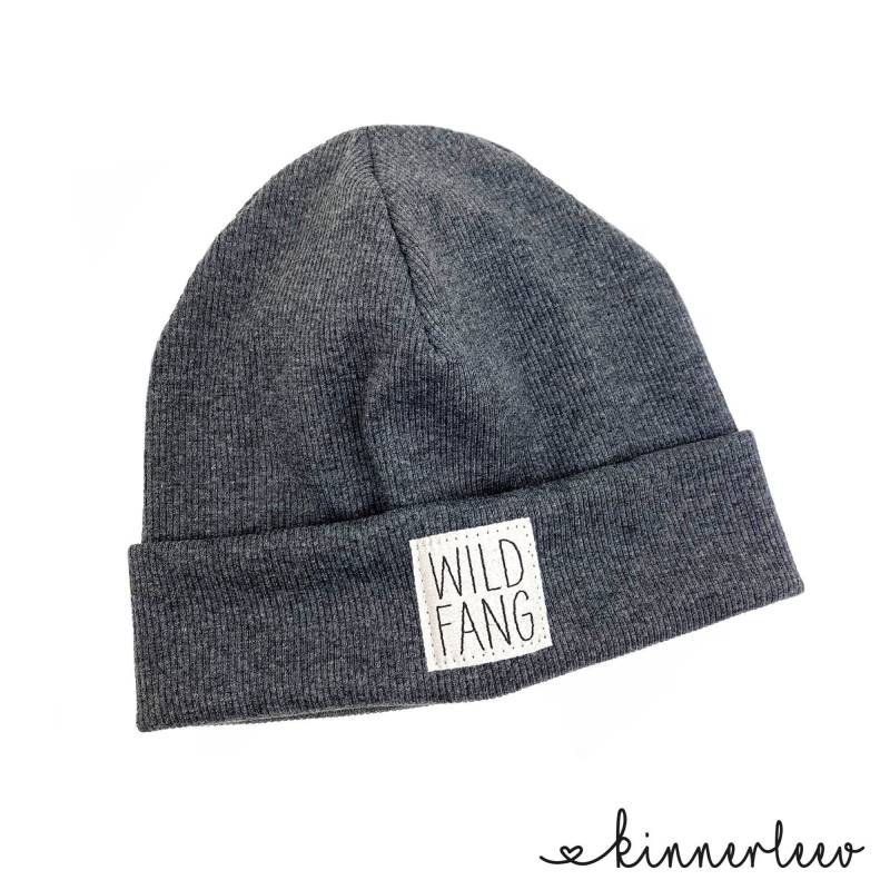 Beanie Mütze Dunkelgrau-Meliert Rib Wildfang Hipster Baby Kinder Mädchen Junge von kinnerleev