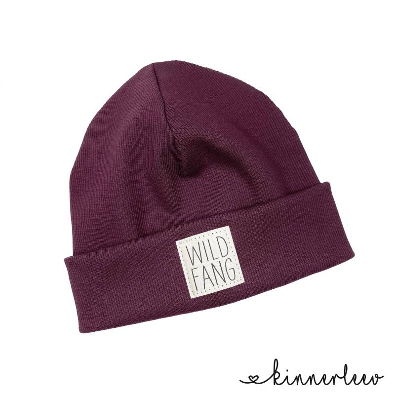 Beanie Mütze Dunkle Beere Rib Wildfang Hipster Baby Kinder Mädchen Junge von kinnerleev