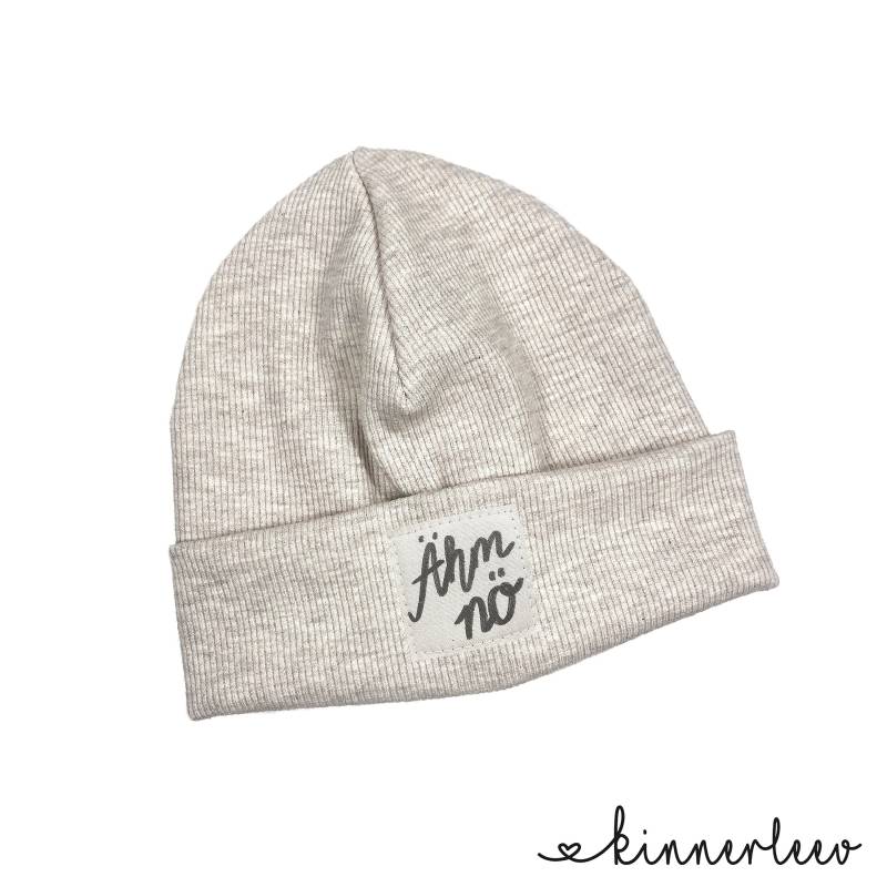 Beanie Mütze Ecru-Meliert Rib Ähm Nö Hipster Baby Kinder Mädchen Junge von kinnerleev