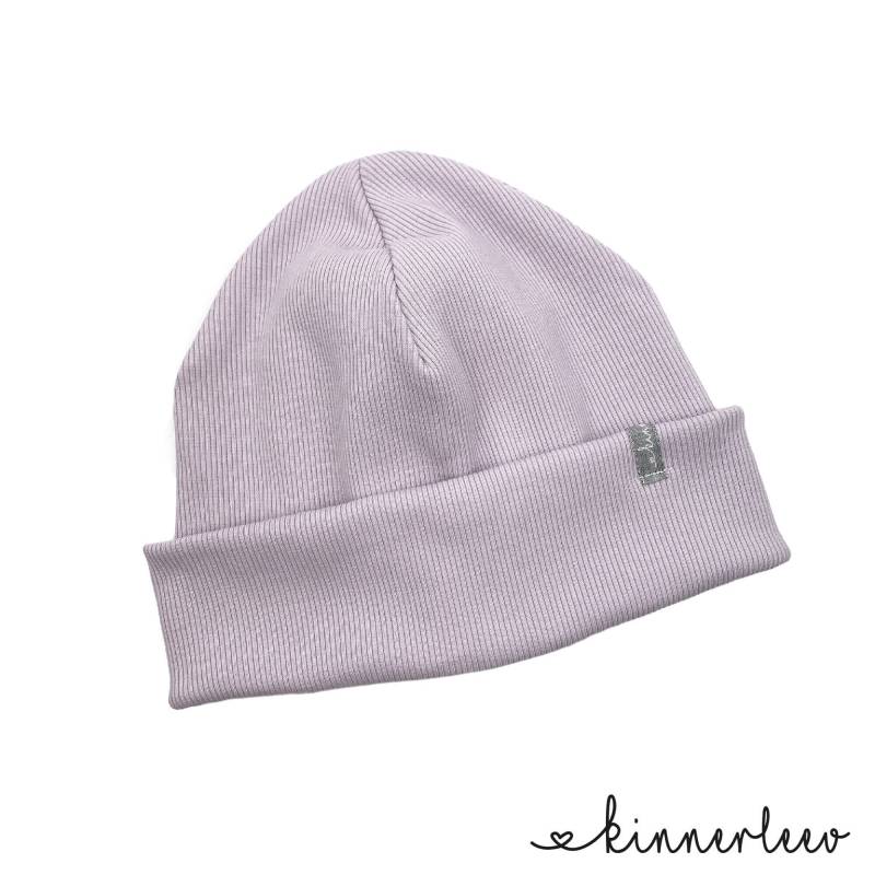 Beanie Mütze Flieder Rib Jersey Hipster Baby Kinder Mädchen Junge von kinnerleev