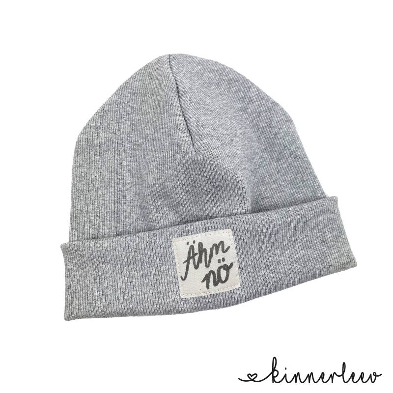 Beanie Mütze Grau-Meliert Rib Ähm Nö Hipster Baby Kinder Mädchen Junge von kinnerleev