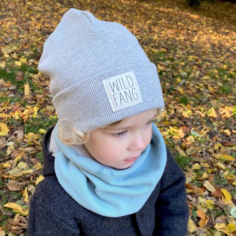 Beanie Mütze Grau-Meliert Rib Wildfang Hipster Baby Kinder Mädchen Junge von kinnerleev