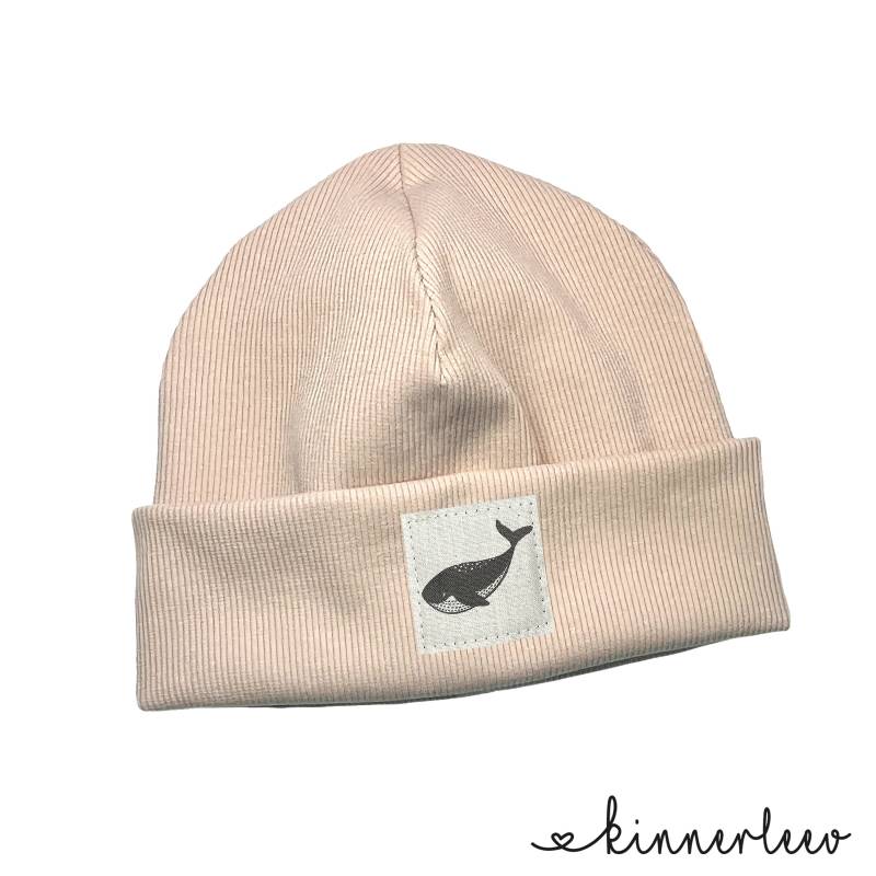 Beanie Mütze Hellbeige Rib Wal Hipster Baby Kinder Mädchen Junge von kinnerleev