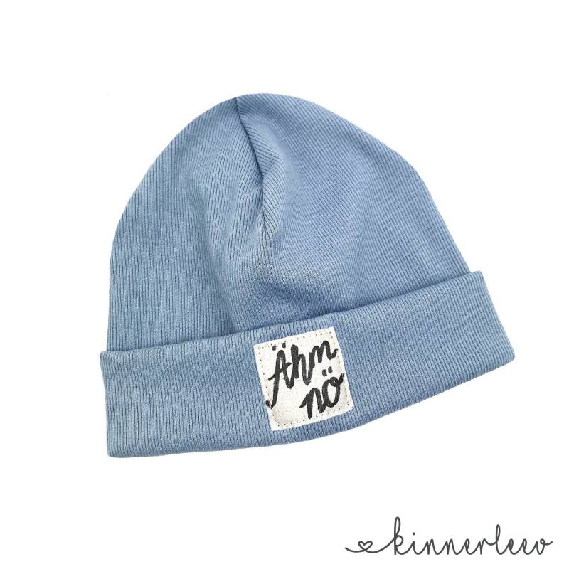 Beanie Mütze Hellblau Rib Ähm Nö Hipster Baby Kinder Mädchen Junge von kinnerleev