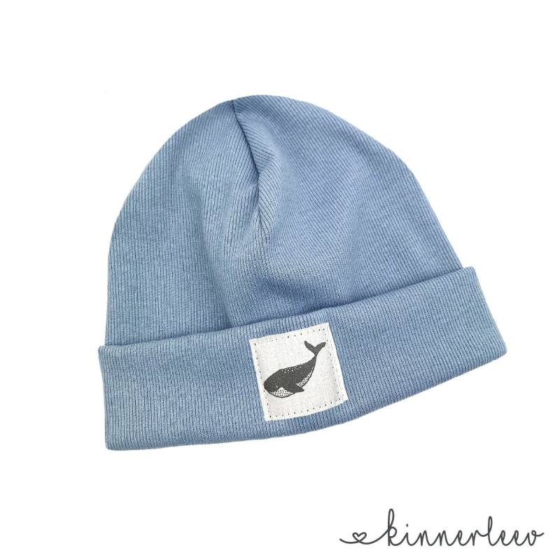 Beanie Mütze Hellblau Rib Wal Hipster Baby Kinder Mädchen Junge von kinnerleev