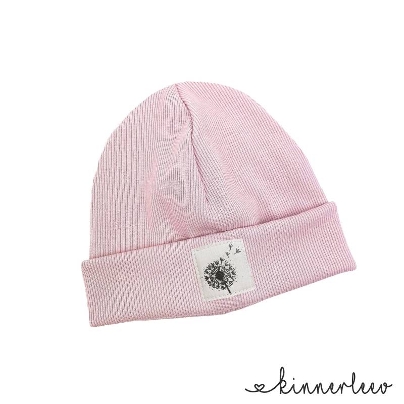 Beanie Mütze Hellrosa Rib Pusteblume Hipster Baby Kinder Mädchen Junge von kinnerleev
