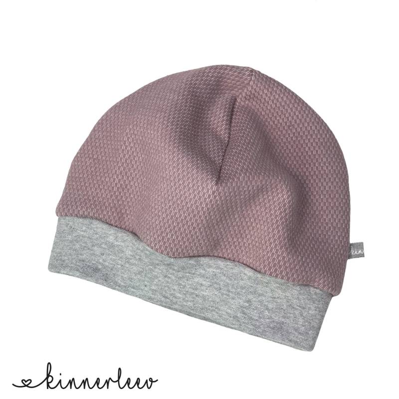 Beanie Mütze Jaquardsweat Mauve Baby Kinder Mädchen von kinnerleev